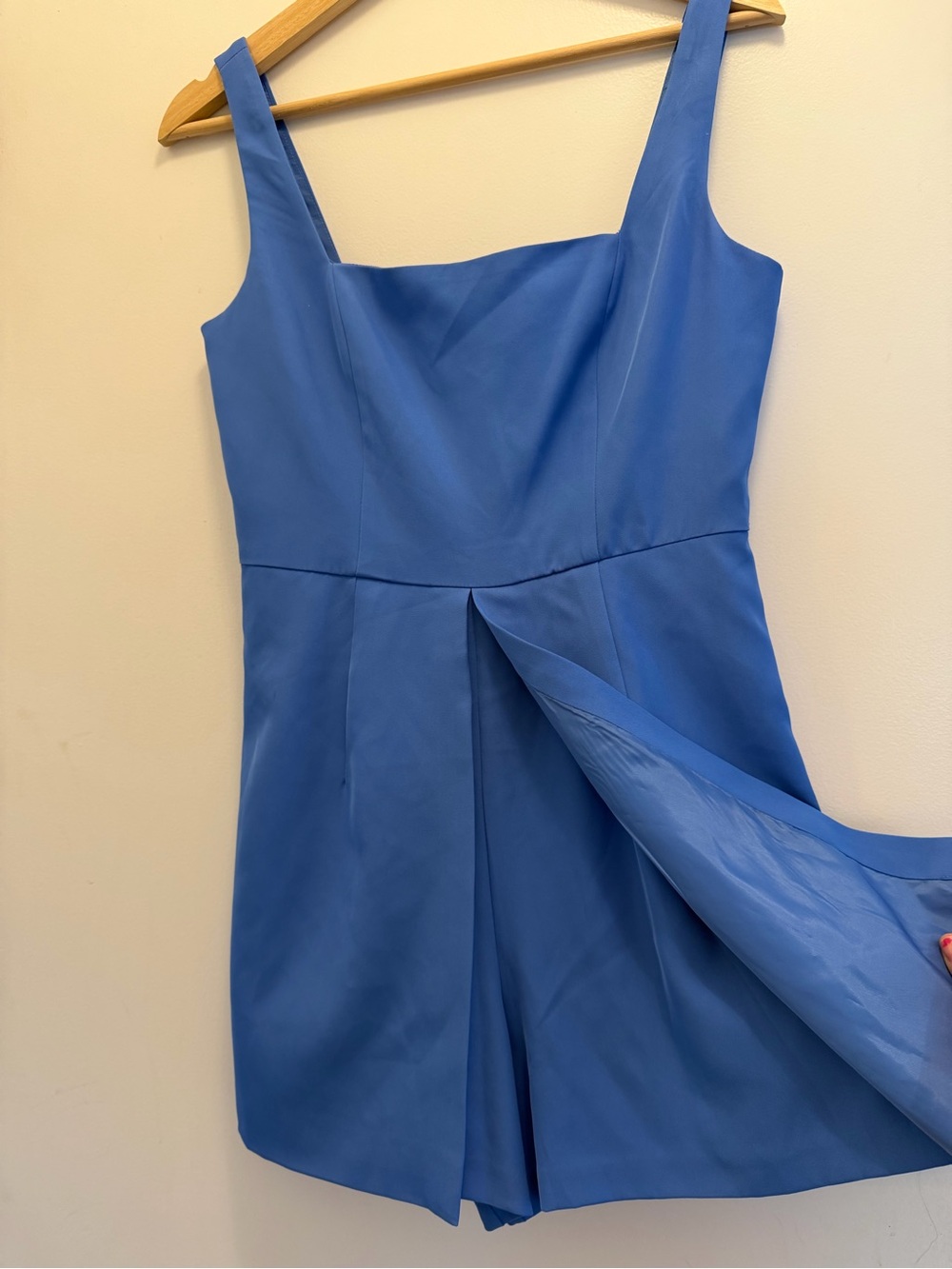 Blue Square-Neck Mini Dress With Skort Size 4 - Picture 3 of 6